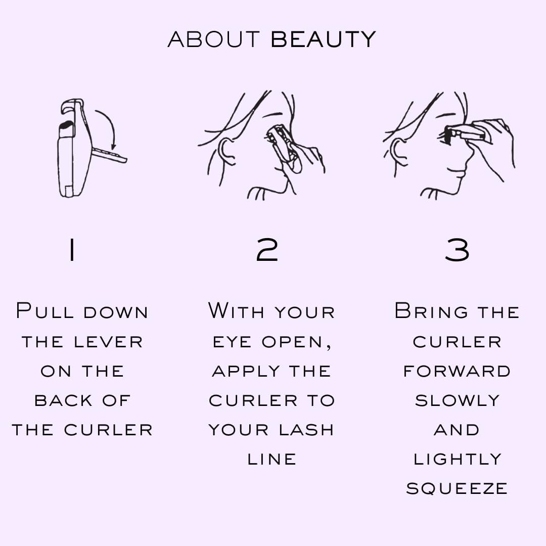 Compact Eyelash Curler - Portable Travel Lash Curler with Replacement Pad | Ergonomic Design for Gentle Curling