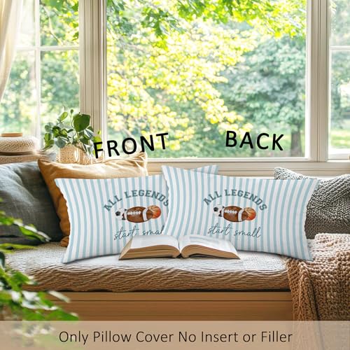 Sports-Themed Throw Pillow Cover 12x20 for Kids' Rooms