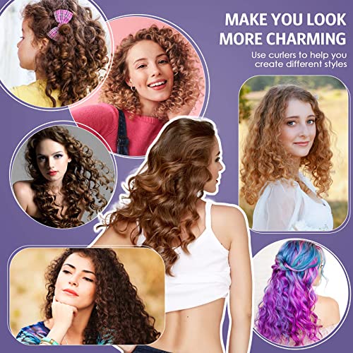 Tigeen Flexible 9.45 Inch Foam Hair Curlers Set with 2 Combs, No Heat Styling