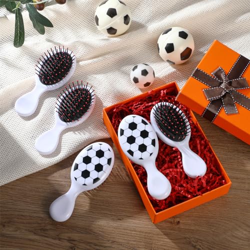 SiliFine Soccer Mini Detangler Brush Set - 12 Pcs, White