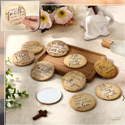 36 Pcs Mini Bible Verse Compact Mirrors - Christian Inspirational Gifts