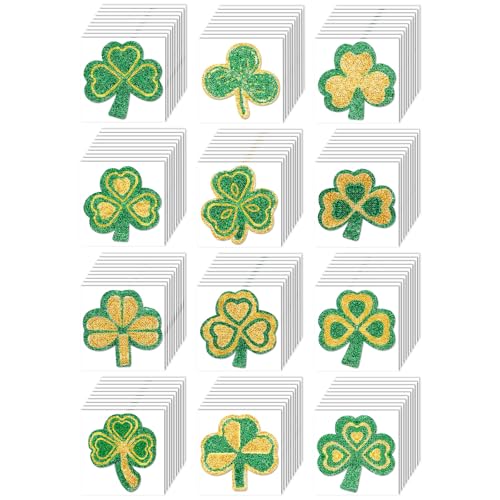 120 Pcs St. Patrick's Day Glitter Shamrock Face & Body Stickers Kids Party Decor