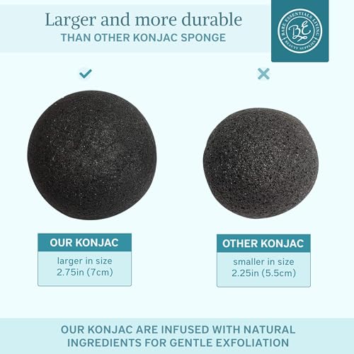 Bare Essentials Living Konjac Sponge Set - 10 Pack Natural Exfoliating