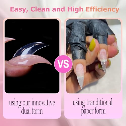 Elsagirl Cat Claw Dual Forms for Poly Gel - 16 Size, 160pcs Halloween Nail Art