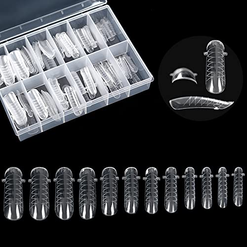KADS 120PCS Clear Full Cover Nail Tips for UV Gel & Acrylic