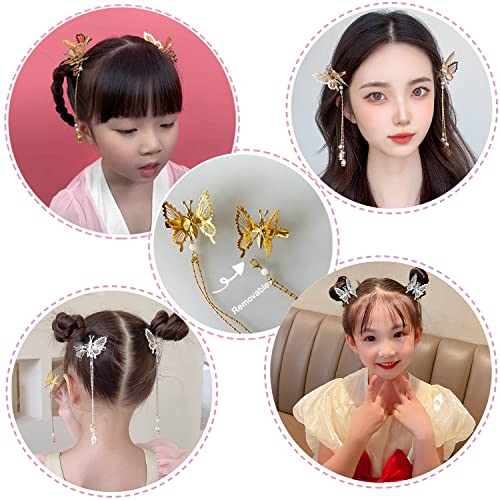 Silver 6-Pack 3D Fluttering Butterfly Hair Clips for Women & Girls