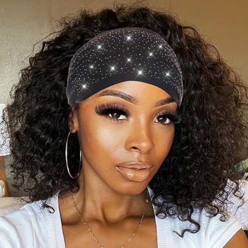 CAKURE Wide Rhinestone Headbands - Sparkly African Head Wraps, Set 1