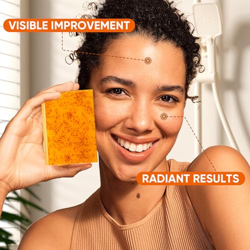 Turmeric Kojic Acid Soap Bars with Exfoliating Bath Cloth - 3 Pack
