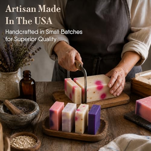 360Feel Handmade Floral Bar Soap Set - 4-Pack Cold-Processed Castile Soap