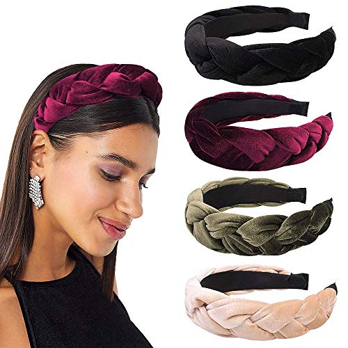 IvyU Large Padded Velvet Braided Headbands for Women - YHB-003