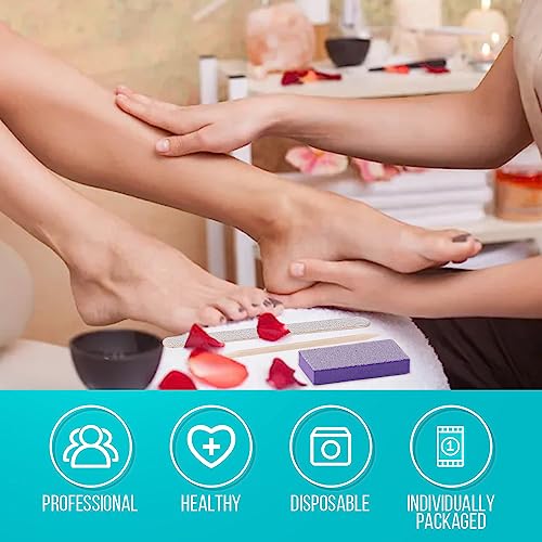 NOVAL 12 Count Disposable Manicure Pedicure Kit - 4 Piece Set