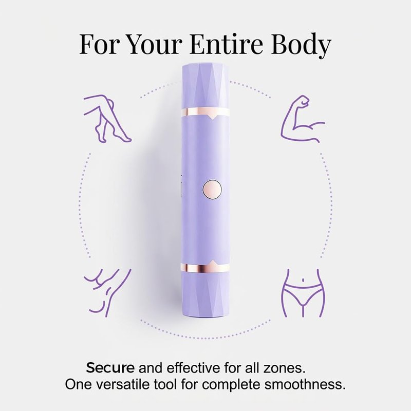 Bikini Trimmer for Women, 2 in 1 Electric Razors for Women, Rechargeable Pubic Body Hair Trimmer Electric Shaver for Legs Body Hair, Waterproof Easy Clean, Ceramic Blade for Underarm Leg Arm (Purple)