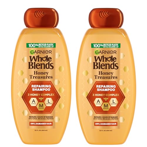 Garnier Whole Blends Honey Treasures Repairing Shampoo, 22 Fl Oz (Pack of 2)