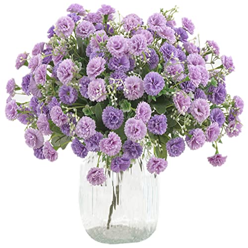 2 Pack Silk Carnation Flowers for Wedding & Home Decor - Purple