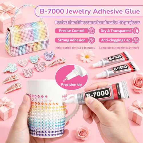 28 Colors Bedazzling Kit with 30000 Rhinestones & Glue