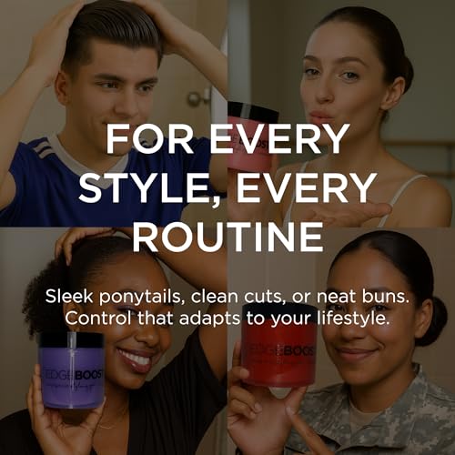 Style Factor EDGE BOOSTER Lemon Berry Strong Hold Gel | 16.9oz Alcohol-Free Hair Gel for Curly and Wavy Styles
