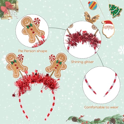 Gingerbread Man Christmas Headband for Women & Girls - Holiday Party Accessory - ZEYER