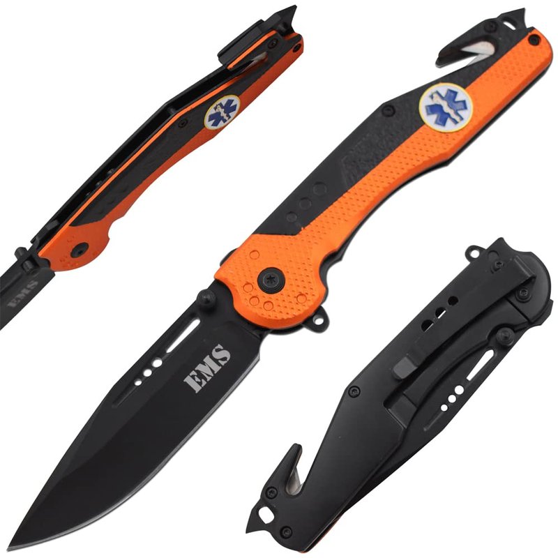 Snake Eye Tactical Rescue Style 3-in-1 Tactical Knife for Military and First-Responders Knife