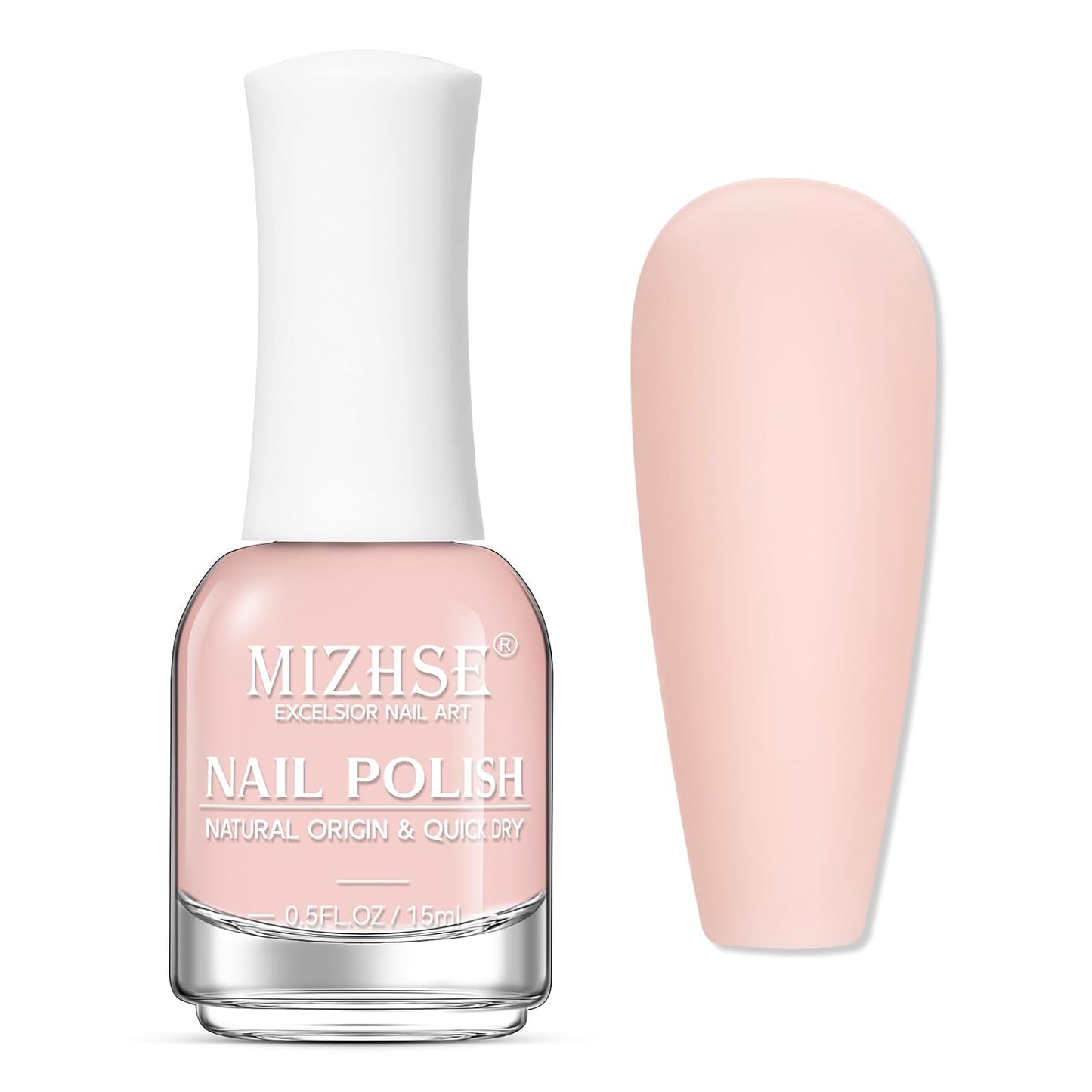 MIZHSE Quick Dry Hot Pink Nail Polish - Non-Gel Air Drying, 15ml Glossy Finish for DIY Manicure