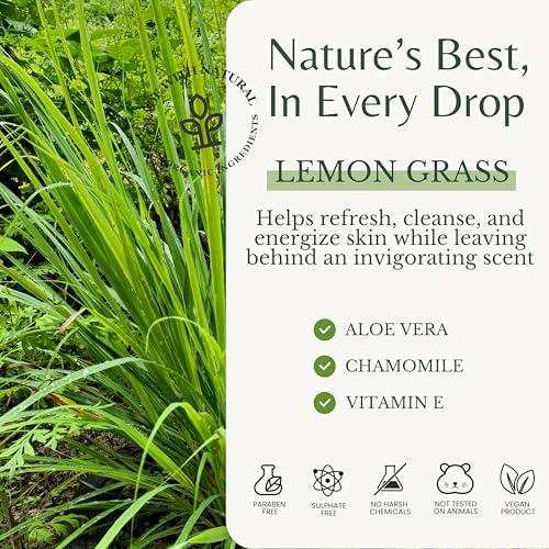 Edenika Botanicals Lemongrass Body Wash 16 fl oz - Organic & Hydrating
