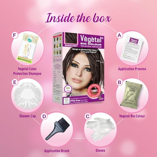 Vegetal Bio Colour Burgundy 150g - Organic Ammonia-Free Hair Dye