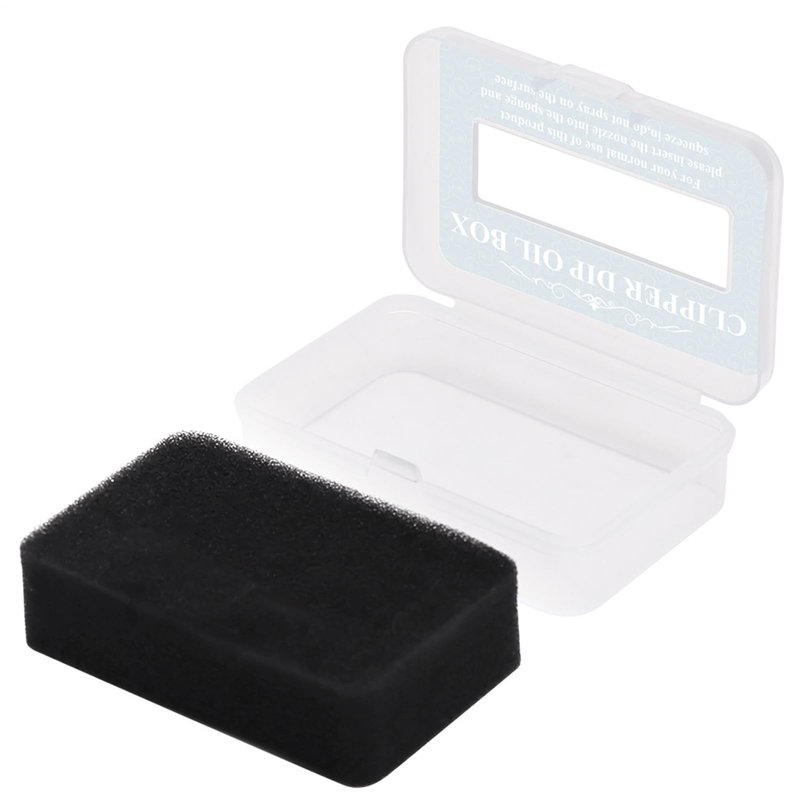 15g Hair Trimmer Oil Lubricant Sponge, Hair Clipper Blade Oil Dip Box, Portable Barber Applicator for Electric Shavers, Reduces Friction & Noise, Pro Stylist Maintenance Tool