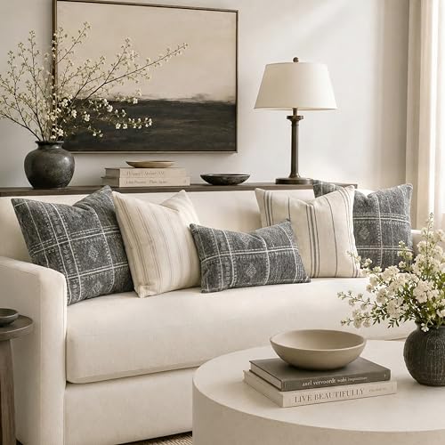 Boho Chenille Lumbar Pillow Covers 12x20 - Set of 2