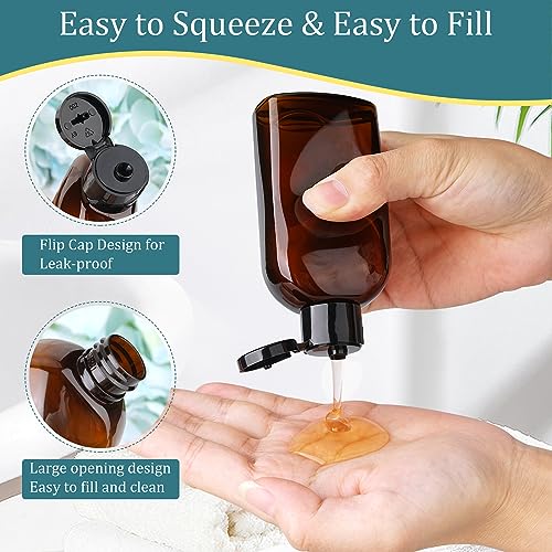 Cosywell Travel Bottles for Toiletries 4pcs 3.4oz Travel Shampoo and Conditioner Bottles TSA Approved Travel Size Containers Leak Proof Small Plastic Squeeze Bottles with Flip Cap