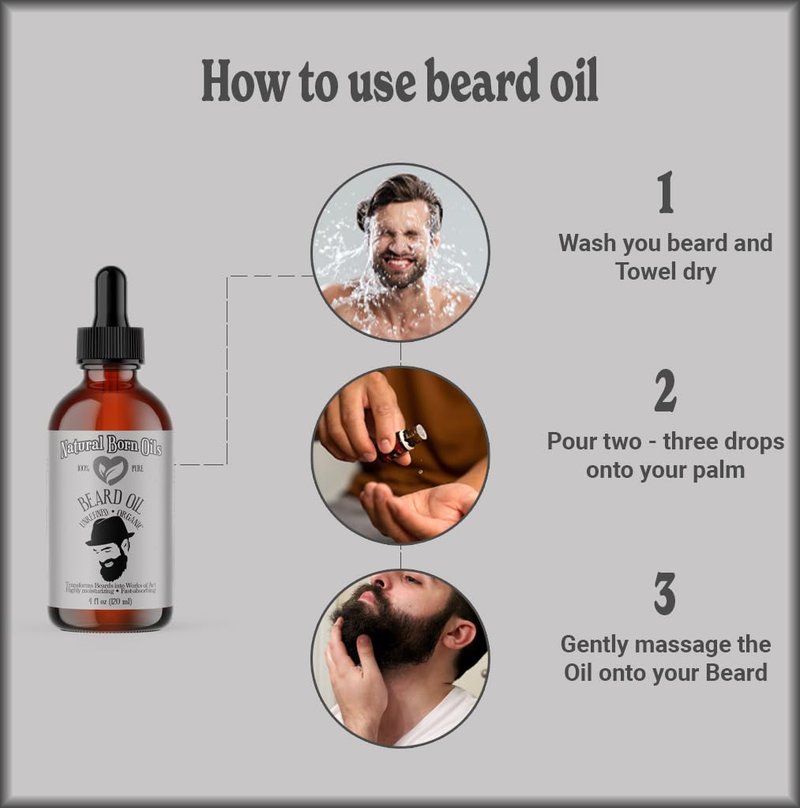 Natural Born Oils Beard Oil, 1 Gallon, Organic, Contains Natural Vitamin E, Jojoba and Argan Oils, Cold-Pressed, Natural Ingredients, Deep Beard Conditioning, Skin Care