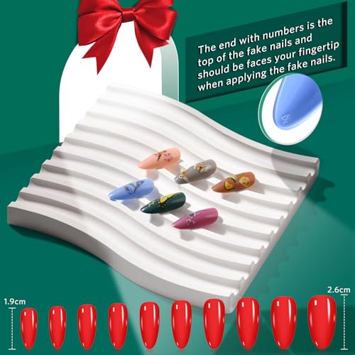 TsMADDTs 720pcs Press On Nails Kit - Almond Shape, 24 Colors