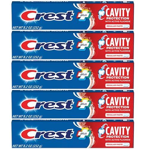 Crest Fluoride Anticavity Toothpaste Regular 8.2 oz, Pack of 5