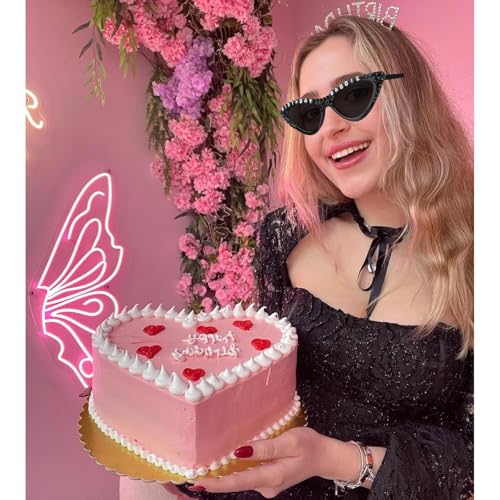 CIEHER Rhinestone Birthday Sunglasses for Women and Girls Party Favors