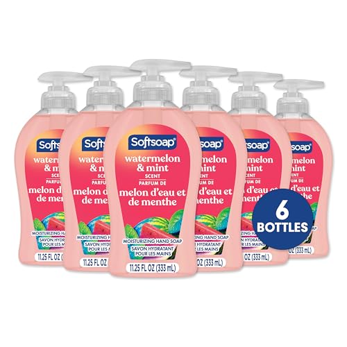 Softsoap Liquid Hand Soap Watermelon & Mint Scent 11.25 fl oz Pack of 6 - Hydrating & Bacteria-Fighting