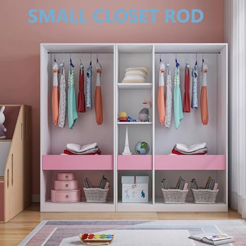 TYRON Adjustable Closet Rod for Small Spaces, 12-18 In., 1/2" Diameter - White