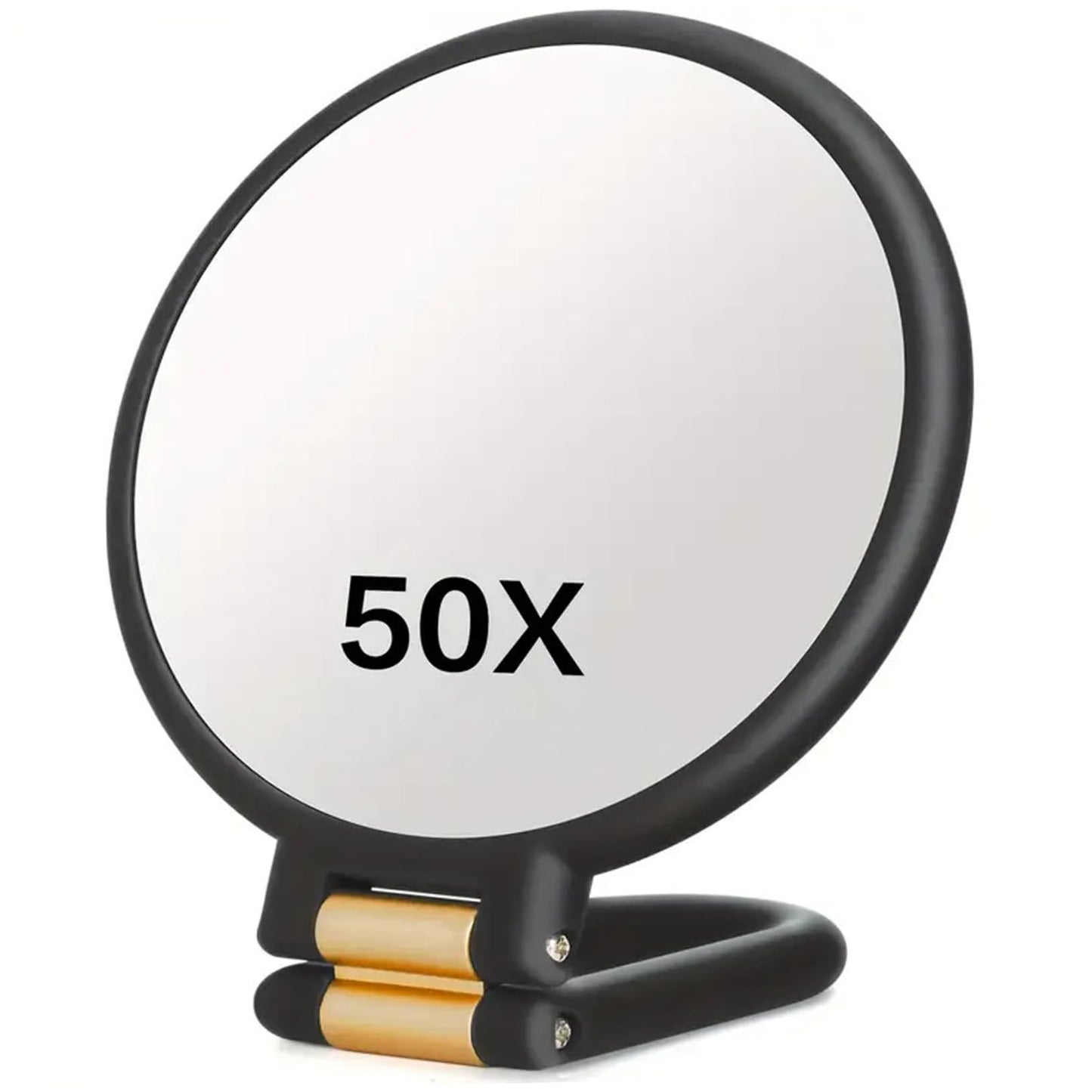 Tsawntd 50X Magnifying Mirror, Double-Sided Magnifying Makeup Mirror with 360° Adjustable Handle, Handheld/Wall Mount/Tabletop Design for Makeup
