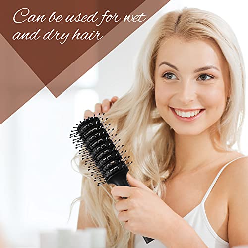 Patelai 3-Piece Vented Hair Brush Set - Anti-Static Detangling, Matte Black