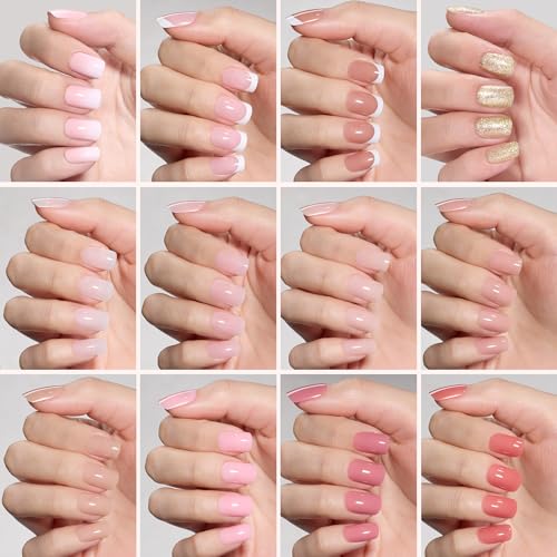 Beetles Press On Nails Kit - Caramel Drift E - 360PCS Short Square Fake Nails