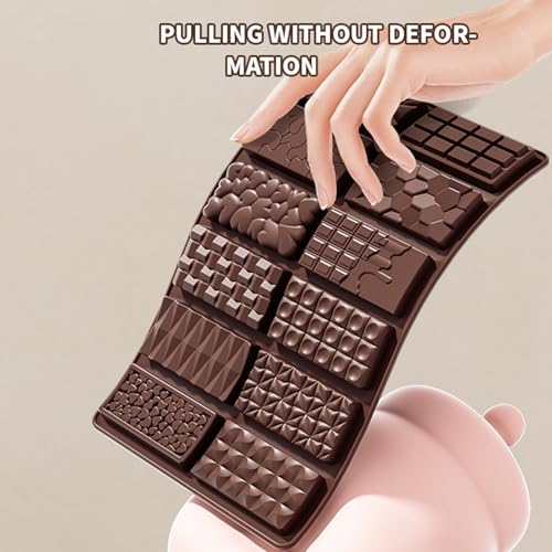 Silicone Chocolate Bar Molds - 2-Piece Non-Stick 12 Cavities
