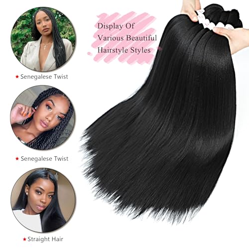 FIRSTCYH 20 Inch Pre-Stretched Braiding Hair - 8 Packs Yaki Texture