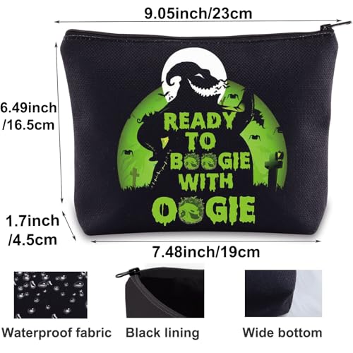 Ready Ghost Makeup Bag - Cute Spooky Zipper Pouch for Cosmetics & Travel