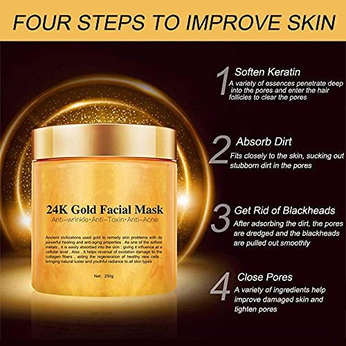 KlsyChry 24K Gold Peel Off Face Mask - Anti-Aging & Deep Cleansing 250g