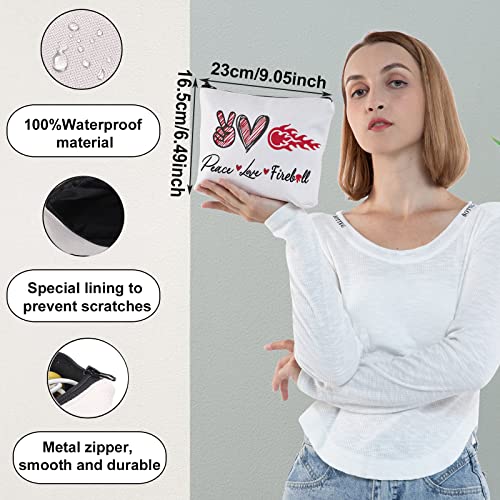 WZMPA Whisky Cosmetic Bag - Peace Fire Zipper Pouch for Women