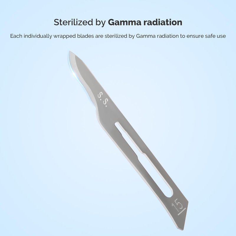 JMU 100pcs Disposable Surgical Scalpel Blades #15 Stainless Steel Sterile Blades, Individually Foil Wrapped