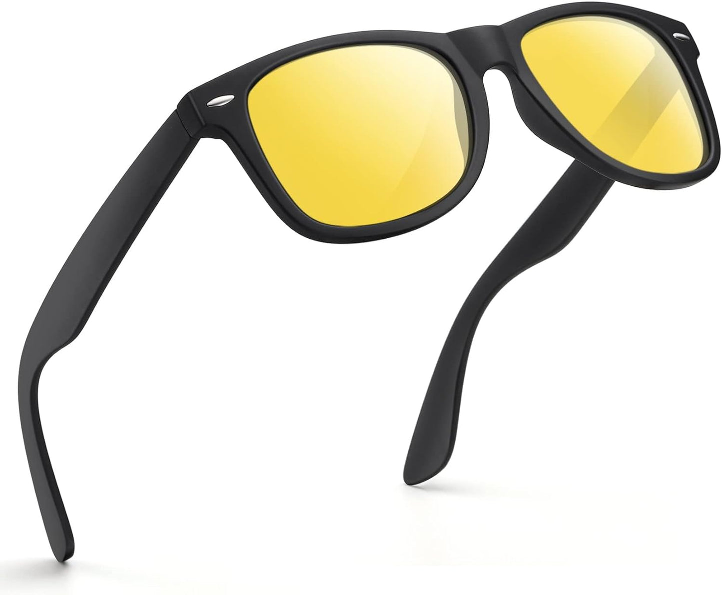 Polarized Sunglasses for Men & Women - Black Retro UV Protection for Driving & Fishing