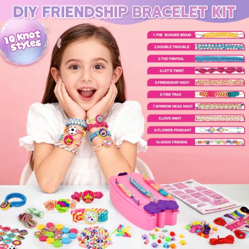 OCHIDO 2-in-1 Friendship Bracelet Making Kit for Kids