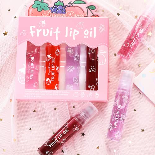4-Pack Fruit-Flavored Lip Gloss Set - Moisturizing Roller Ball