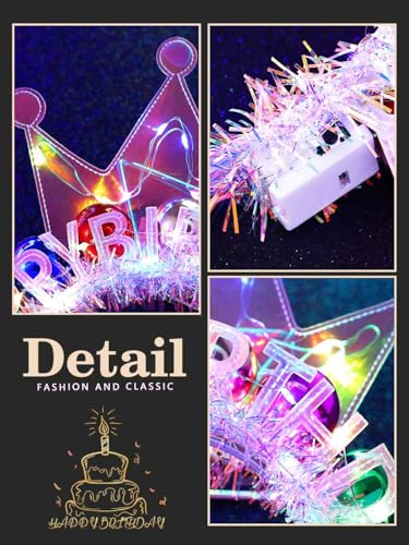 DRESBE Blue Colorful LED Birthday Headband - Light Up Hair Accessory
