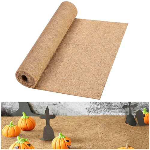 Halloween Village Accessories Mat - Natural Coconut Coir Liner, 43" x 16"