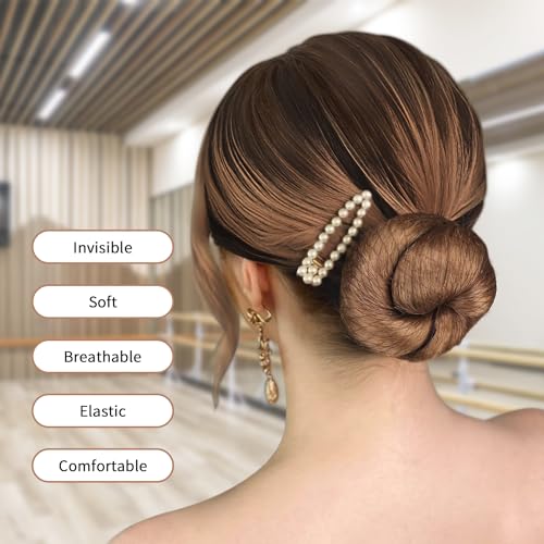 TsMADDTs Hair Nets & U Shaped Pins Set - 30 Nets, 30 Pins, 5 Bands