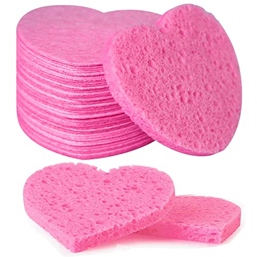 50-Count Natural Cellulose Facial Sponges for Cleansing & Exfoliating